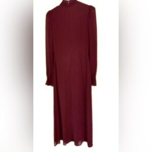 Reformation Deep Red Long Sleeve Dress